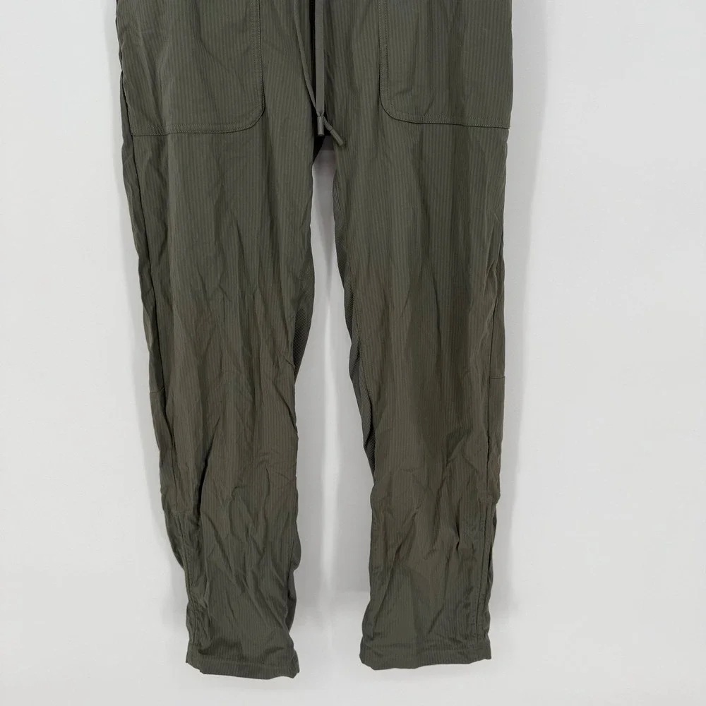 Lululemon Align Ribbed Jogger Pants Olive Green Size 4 Drawstring Pockets
